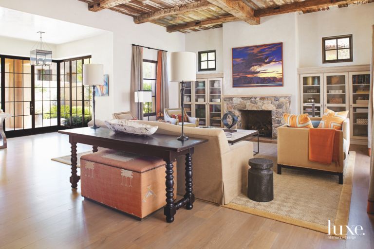 Traditional Scottsdale Living Room With Landscape Painting