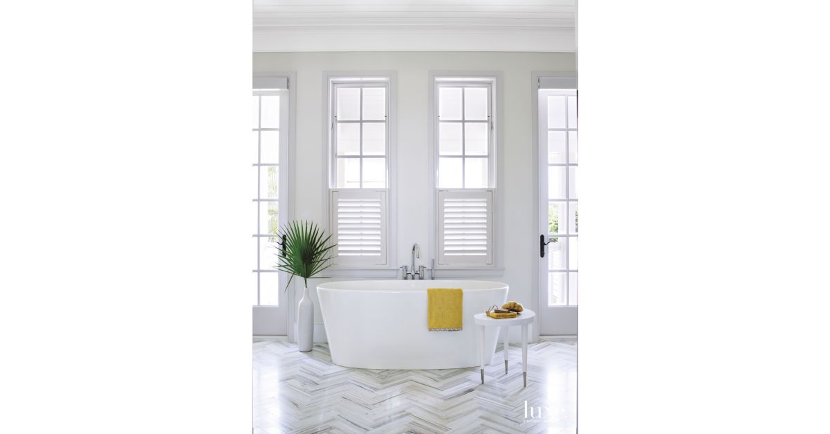 White and Bright Master Bathroom in Seaside Palm Beach Home - Luxe ...