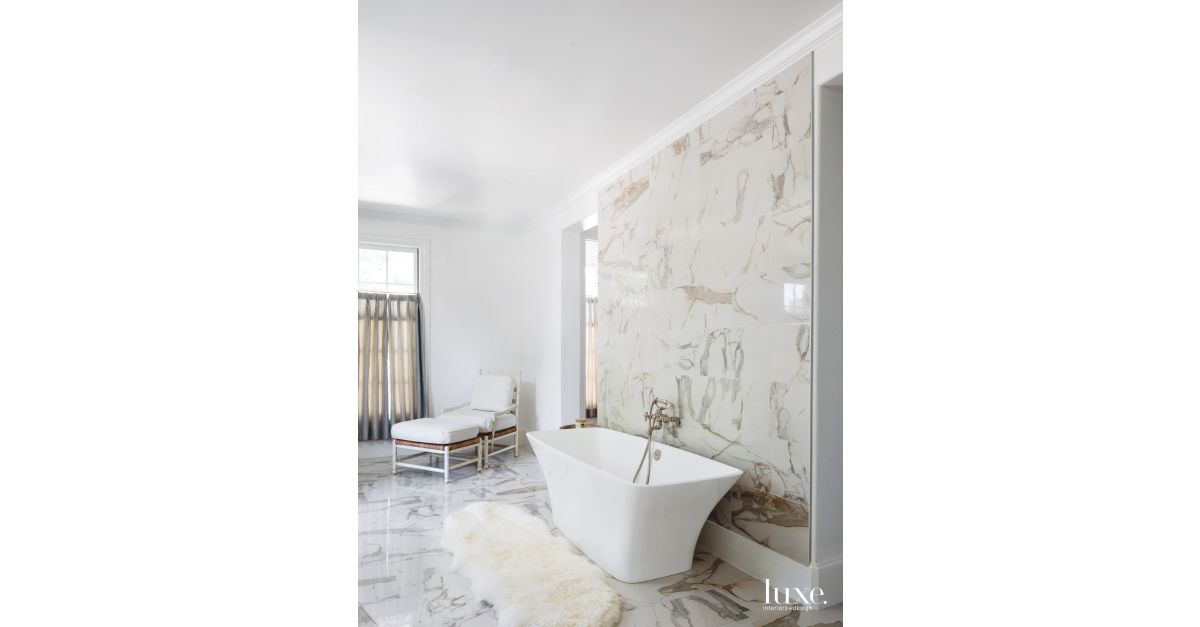 Modern Marble Master Bath in Traditional Dallas Home - Luxe Interiors ...