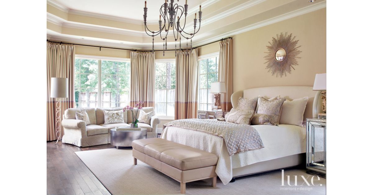 Cream Transitional French-Inspired Master Bedroom - Luxe Interiors + Design