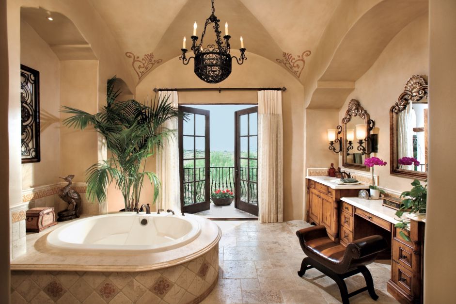 Spanish Mediterranean Bath Luxe Interiors Design