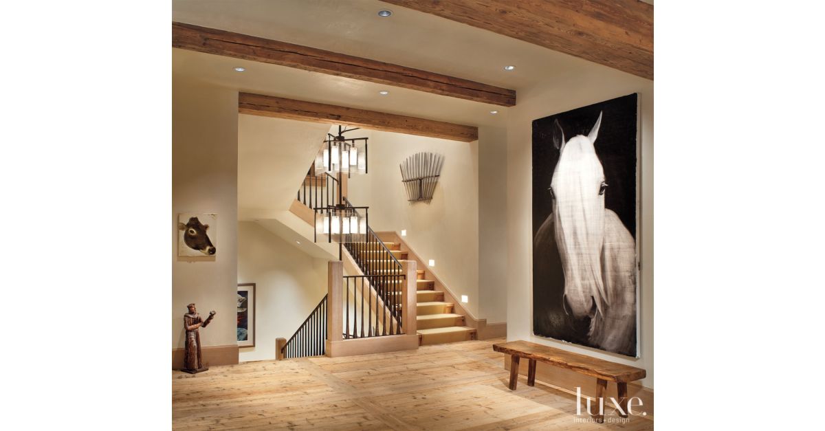 Contemporary Wooden Staircase Landing Luxe Interiors + Design