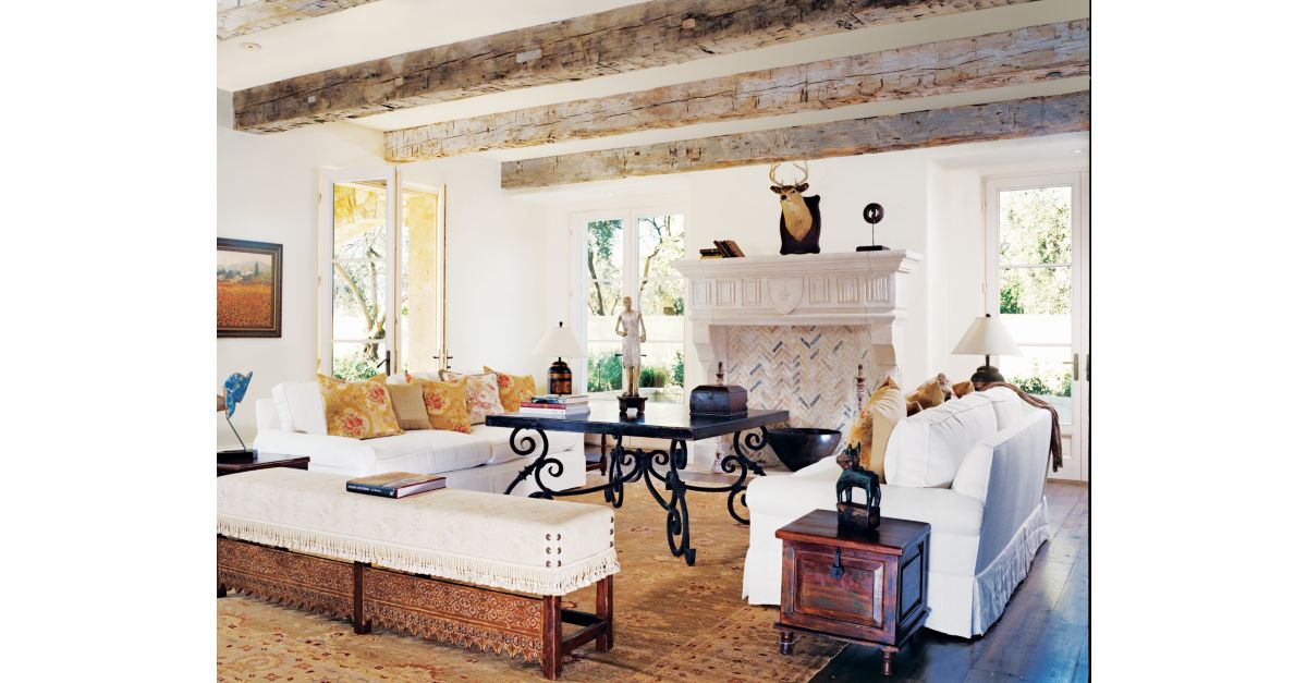 Country Style White Living Room - Luxe Interiors + Design