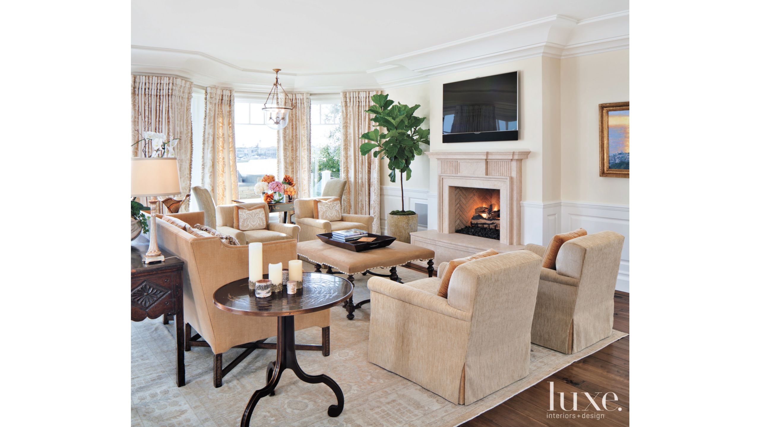 Traditional Cream And White Living Room Luxe Interiors