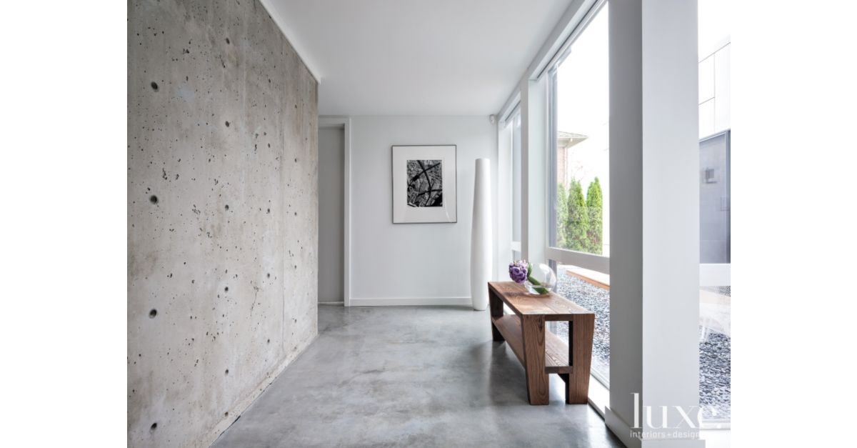 Contemporary Concrete Hallway Luxe Interiors + Design