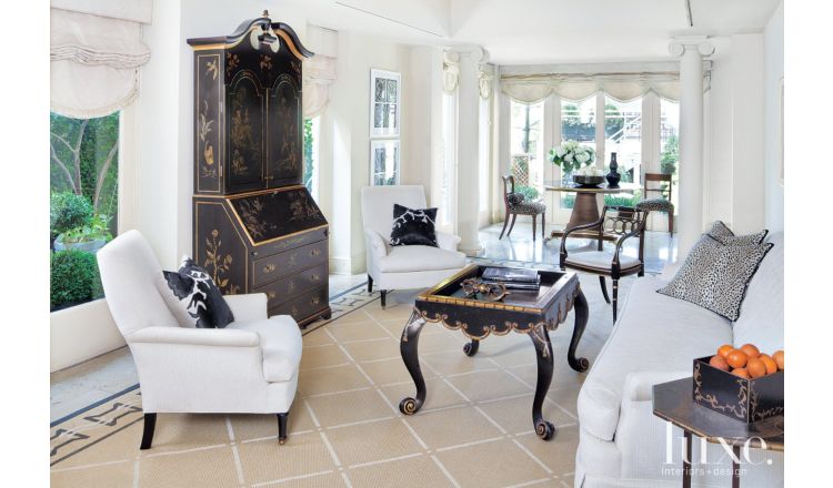 White and Cream Transitional Living Room | Luxe Interiors + Design