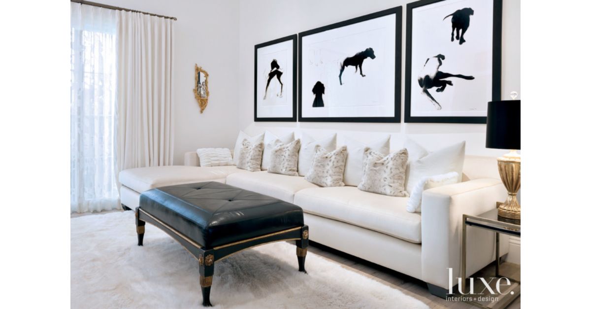 Contemporary White Sitting Room Luxe Interiors Design