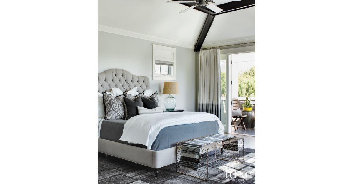 Eclectic Gray Bedroom with Metal Bench | LuxeSource | Luxe Magazine ...