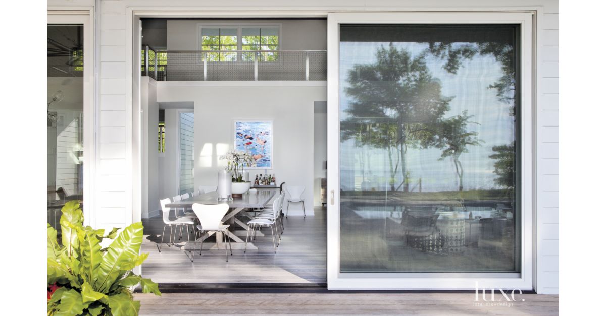 Contemporary IndoorOutdoor Terrace with Glass Sliding Door Luxe