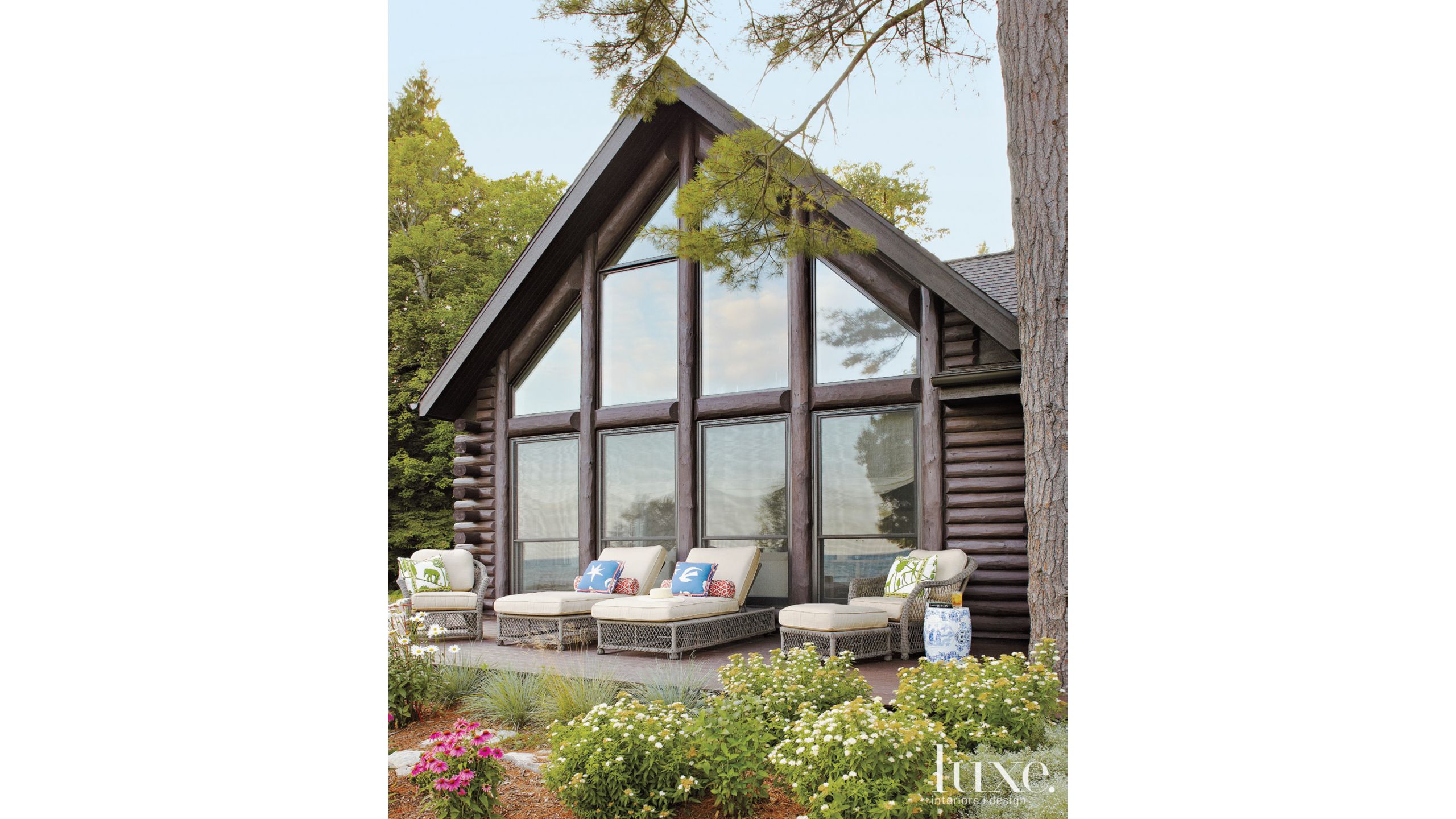 A Country Lake Michigan Retreat With Log Cabin Style Luxe