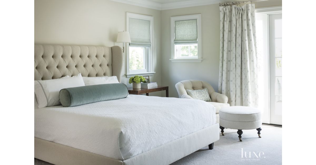 Traditional White Master Bedroom - Luxe Interiors + Design