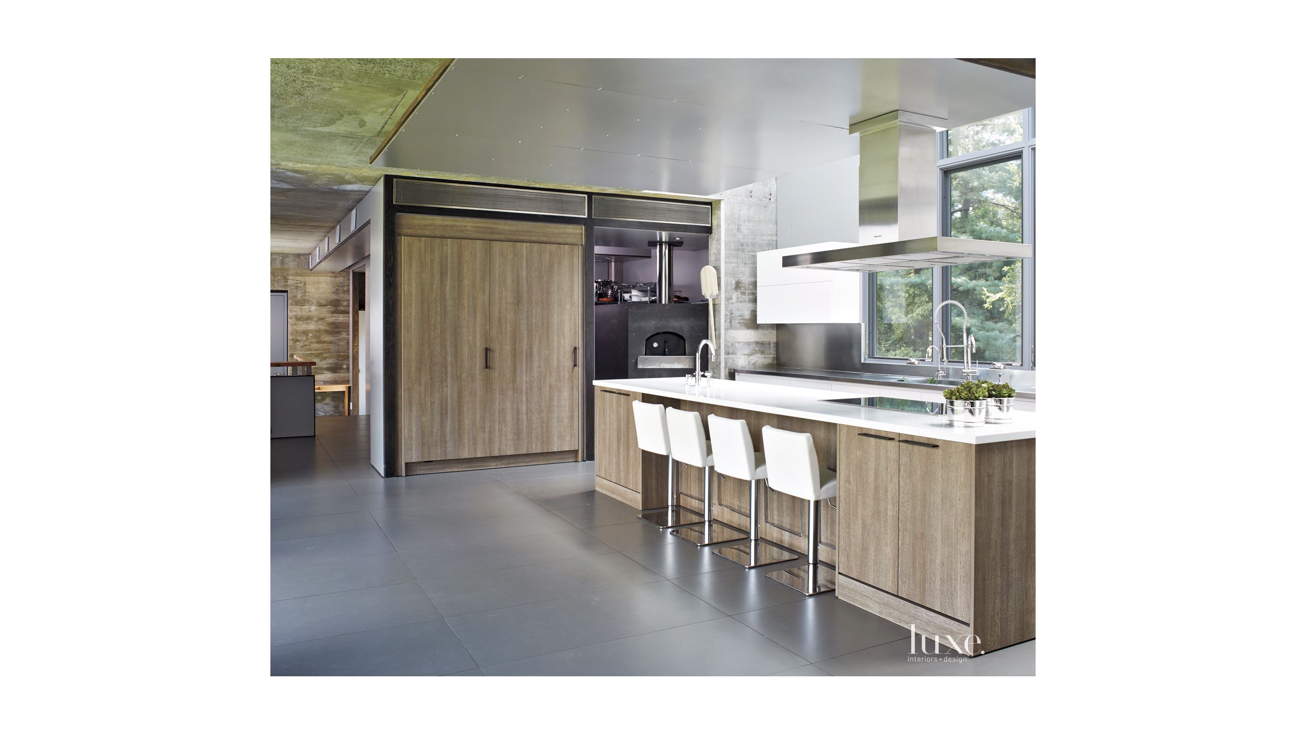 Modern Neutral Kitchen With Corian Countertops Luxe Interiors