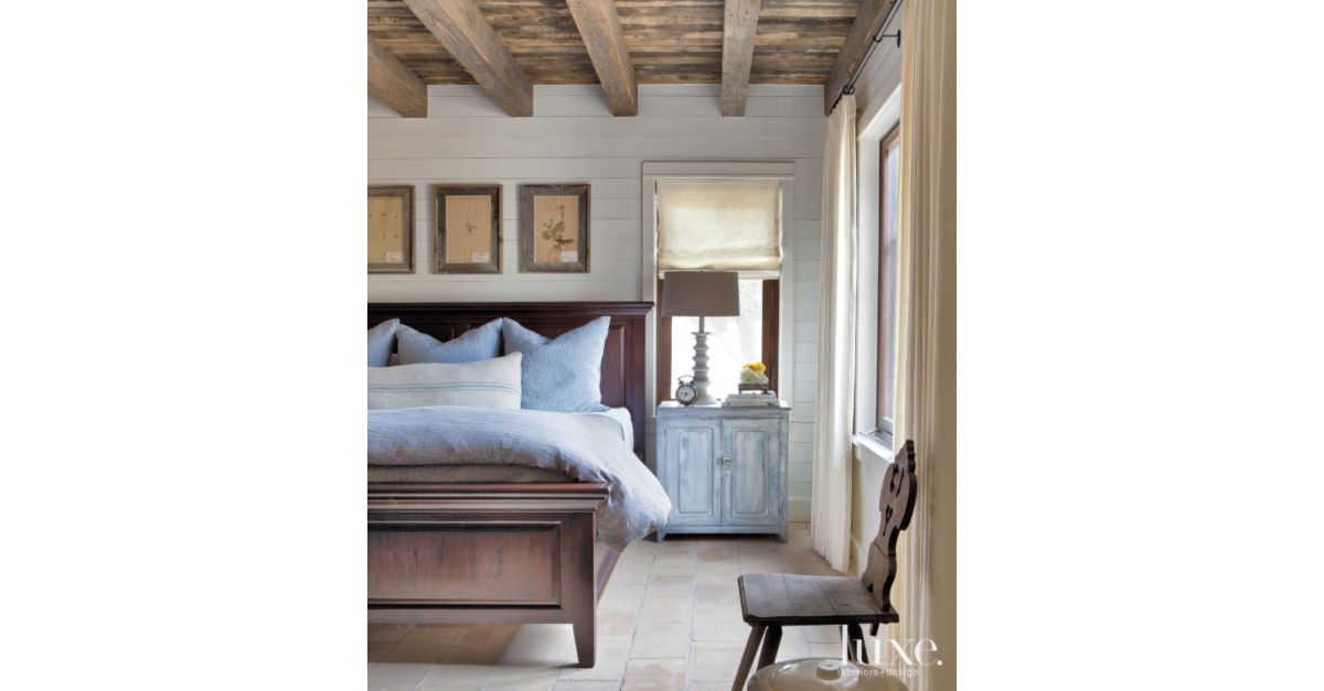 Rustic Blue Country Bedroom - Luxe Interiors + Design