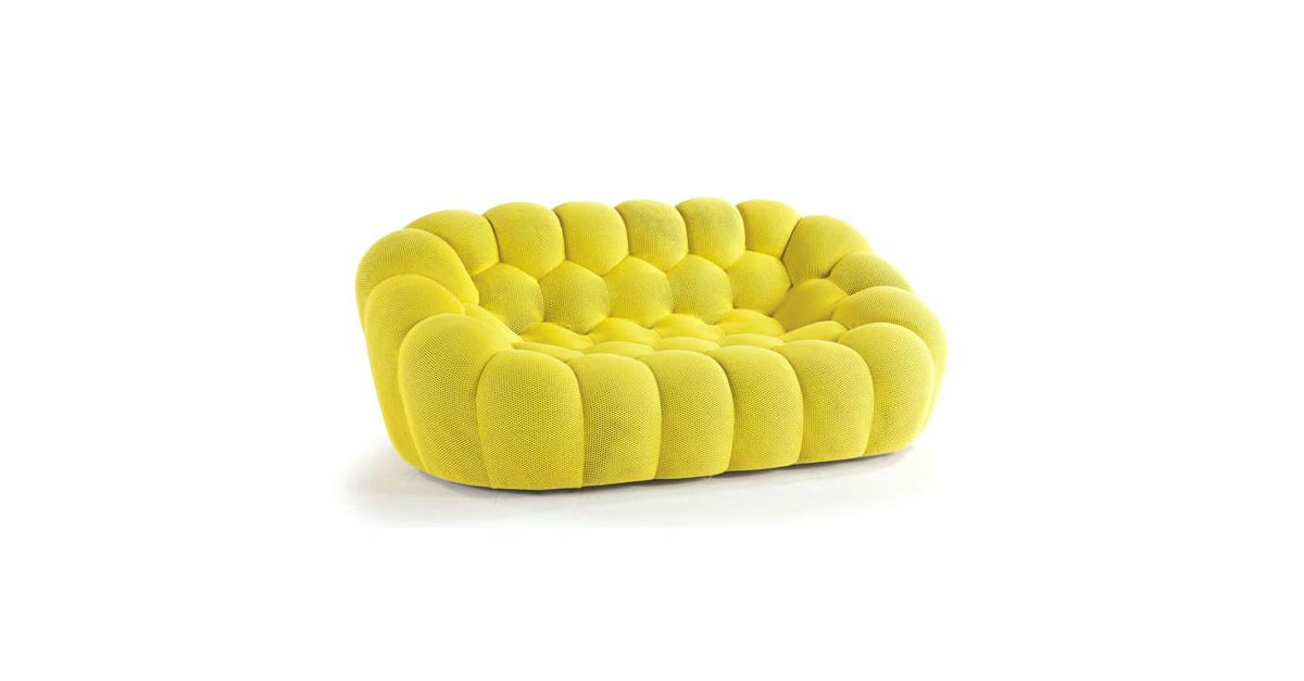 BUBBLE Large 3Seat Sofa in Techno 3D Fabric by Roche Bobois Luxe